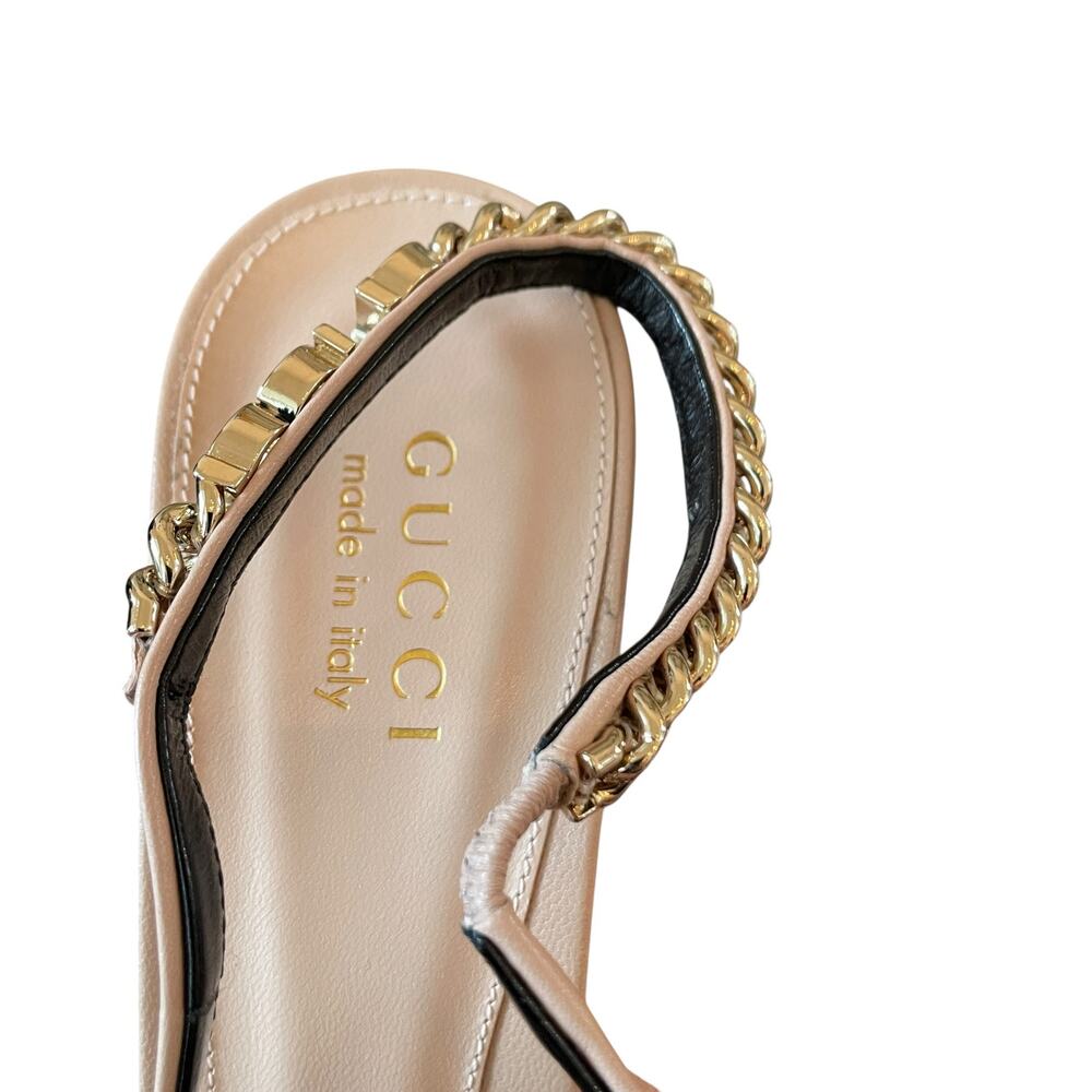 NEW Gucci Signoria Slingback Pump Pink/Beige Leather Size EU 39 US 9 - Picture 15 of 16